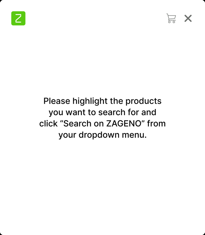 Prompt to highlight and search on ZAGENO