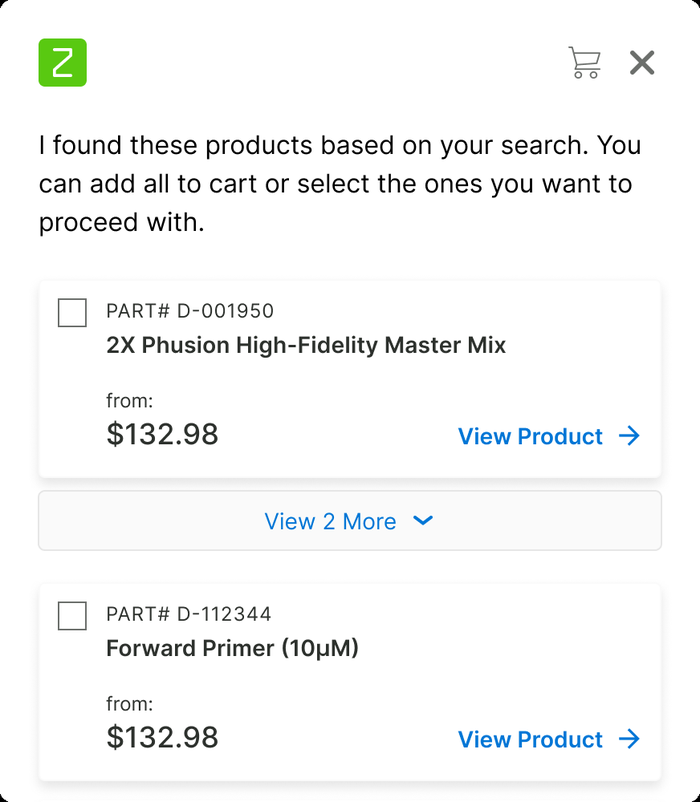 Expandable view for multiple results of the same product
