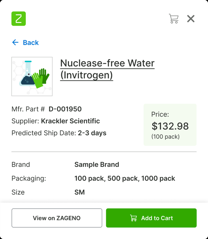 Product detail view