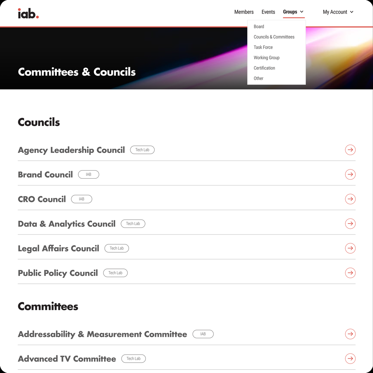 Committees and councils listing