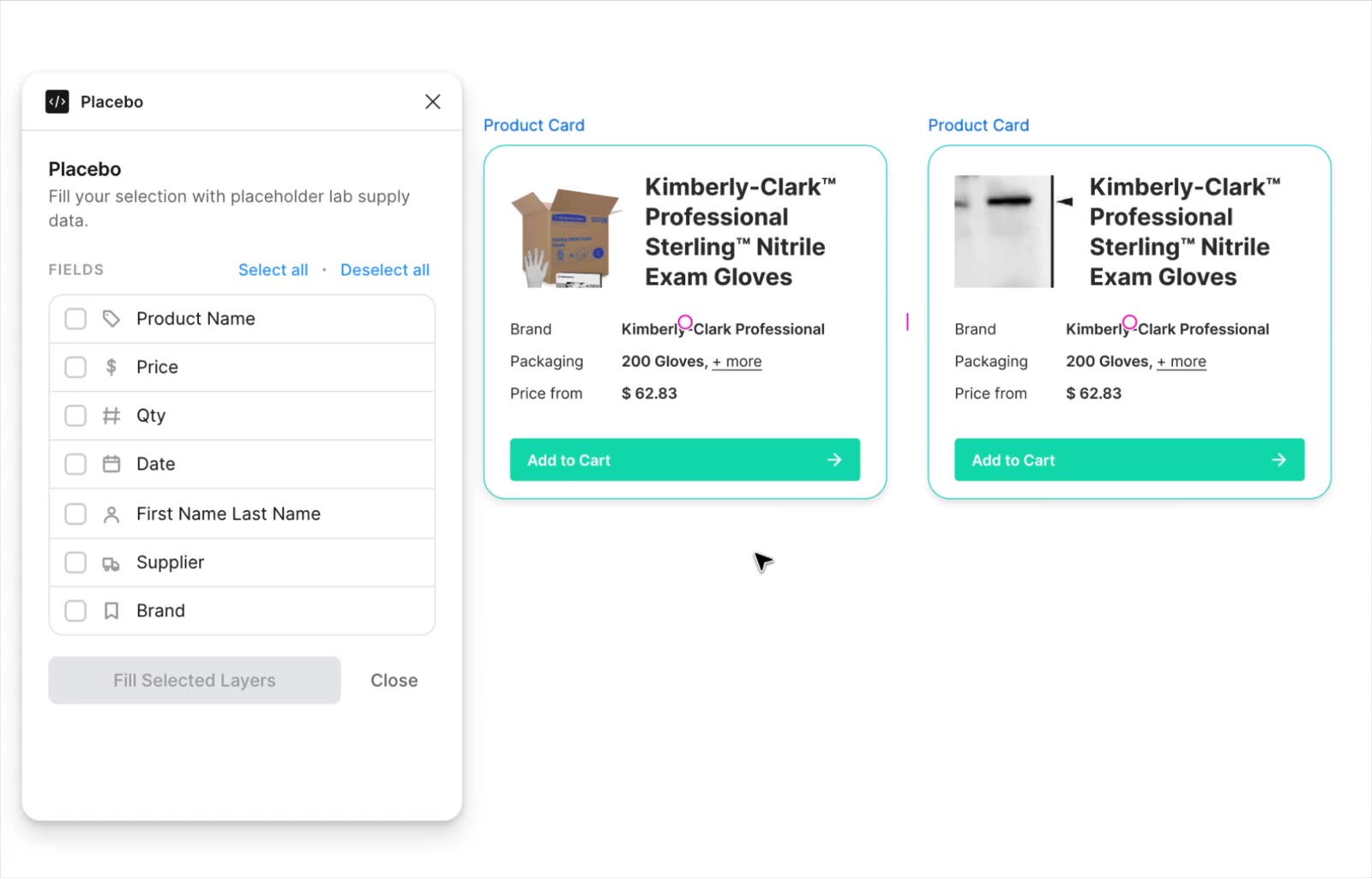 Placebo Figma plugin panel
